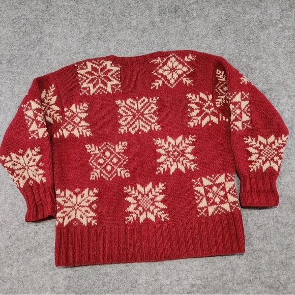 Vintage L.L. Bean Women’s Medium 100% Wool Thick Nordic Fair Isle Sweater - Picture 4 of 10